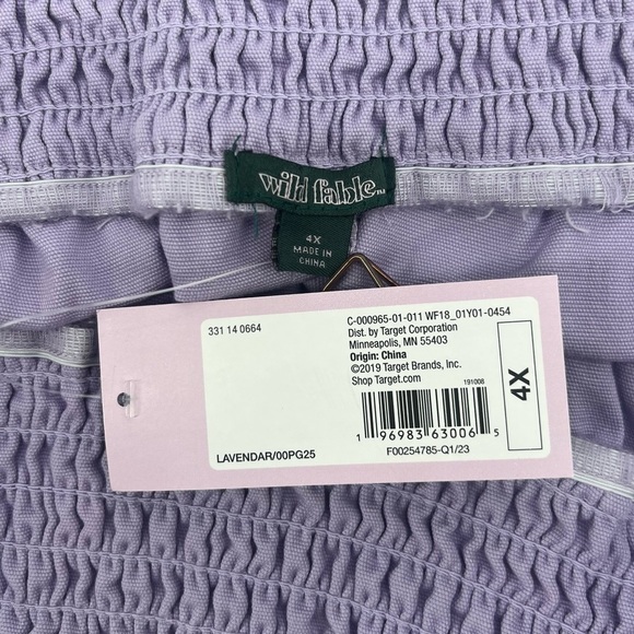 NWT Wild Fable Lavender Rough Hem Elastic Waist Cotton Shorts Size 4X Women’s - Picture 2 of 5